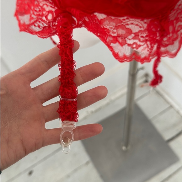 Vintage 80s Red Sexy Lace Garter Belt